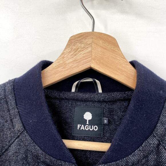 Faguo blue wool blend full zip jacket - Picture 3 of 6